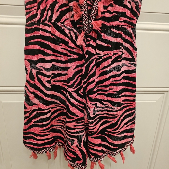 ASOS Beach Cover Up Romper Shorts One-piece pink leopard 🐆 💗 size 0 - Picture 3 of 5